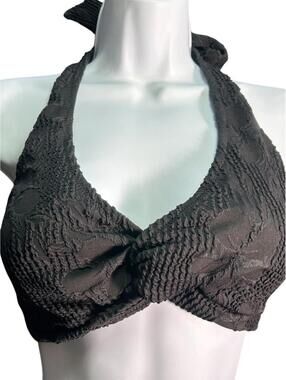 AQUA BLU Australia ELLENI textured soft support halter bikini swim top US 10